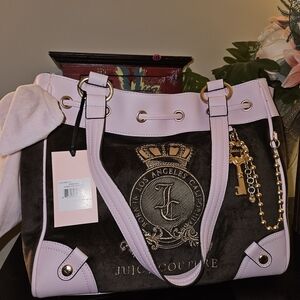 New! Juicy Couture Pink and Brown Tote Bag